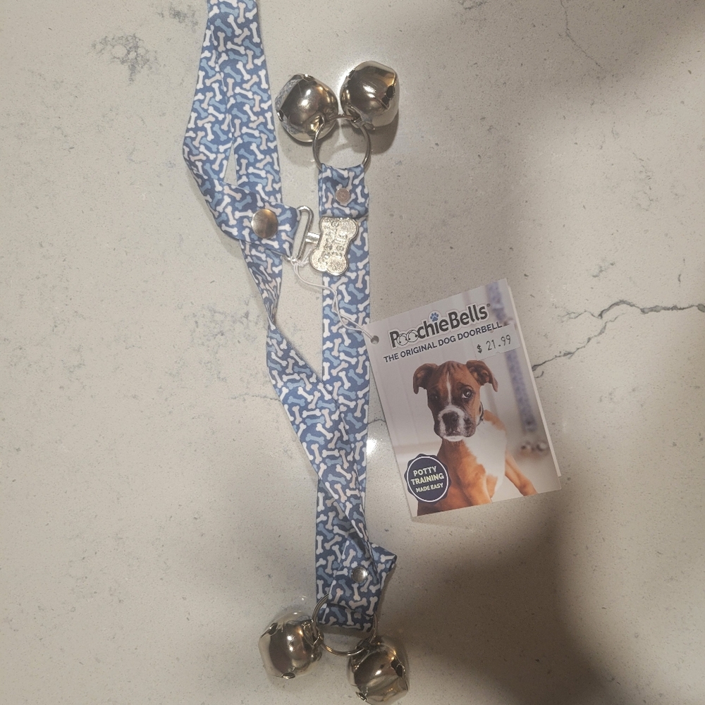 Poochiebells Dog Doorbell with Silver Bells